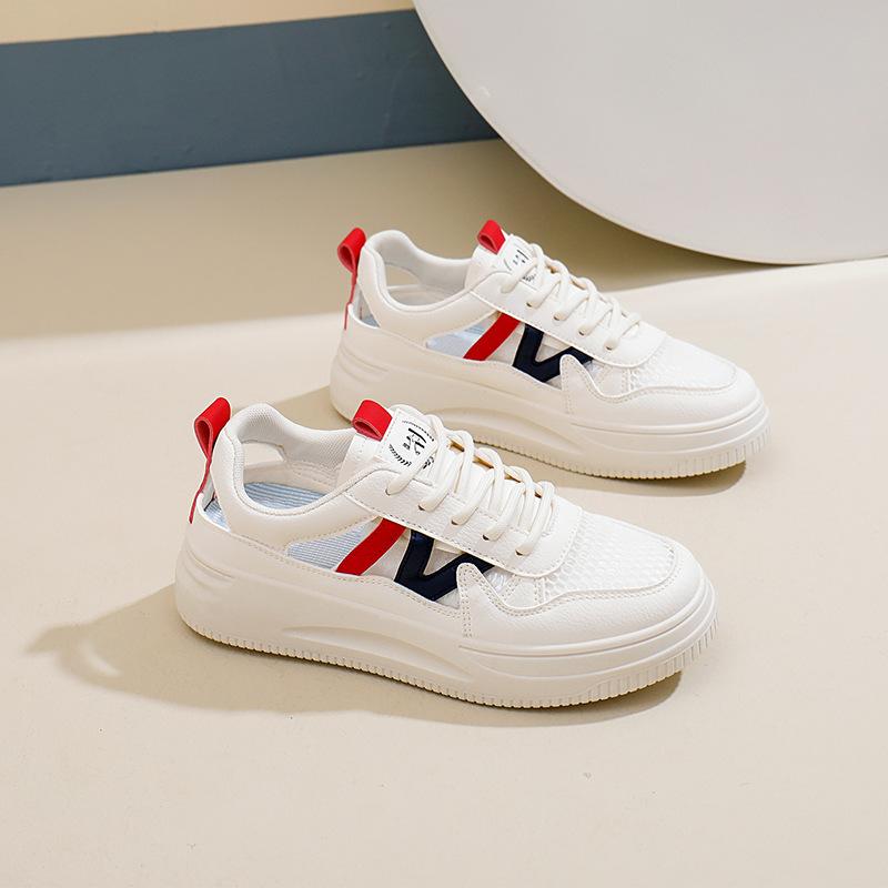Mesh Hollow White Shoes Female Student Korean Version 2025 Summer New Versatile Sports and Leisure Board Shoes Female WS701