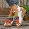 Women's Color Block Platform Wedge Sandals Women's New Summer Sandals Casual Shoes