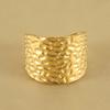 Vintage Adjustable Stainless Steel Ring Personalized Hammer Pattern 18K Gold Plating Stylish Index Finger Ring