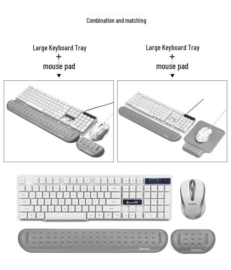 Wrap-Around Wrist Rest for Mechanical Keyboards - 87/104 Keys with Memory Foam Mouse Pad