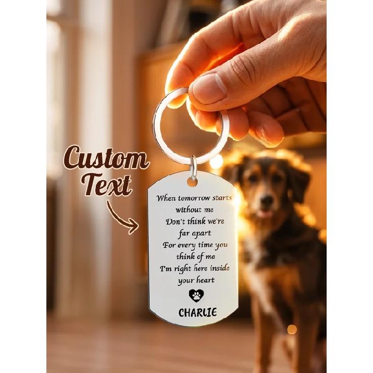 Personalized Pet Photo Keychain Custom Dog Memorial Gift Pet Loss Keepsake for Dog Lovers Anniversary Christmas Gift