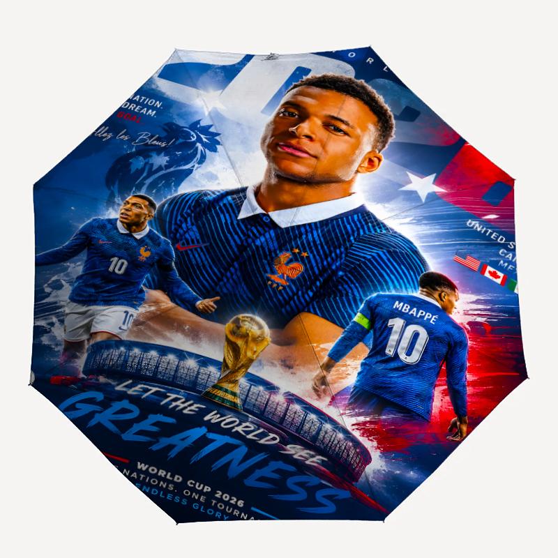 1pc M-Mbappe Umbrella, Sun Protection, And UV Shielding. It Has Eight Sturdy Ribs for Outdoor Use And Perfect As a Holiday Gift