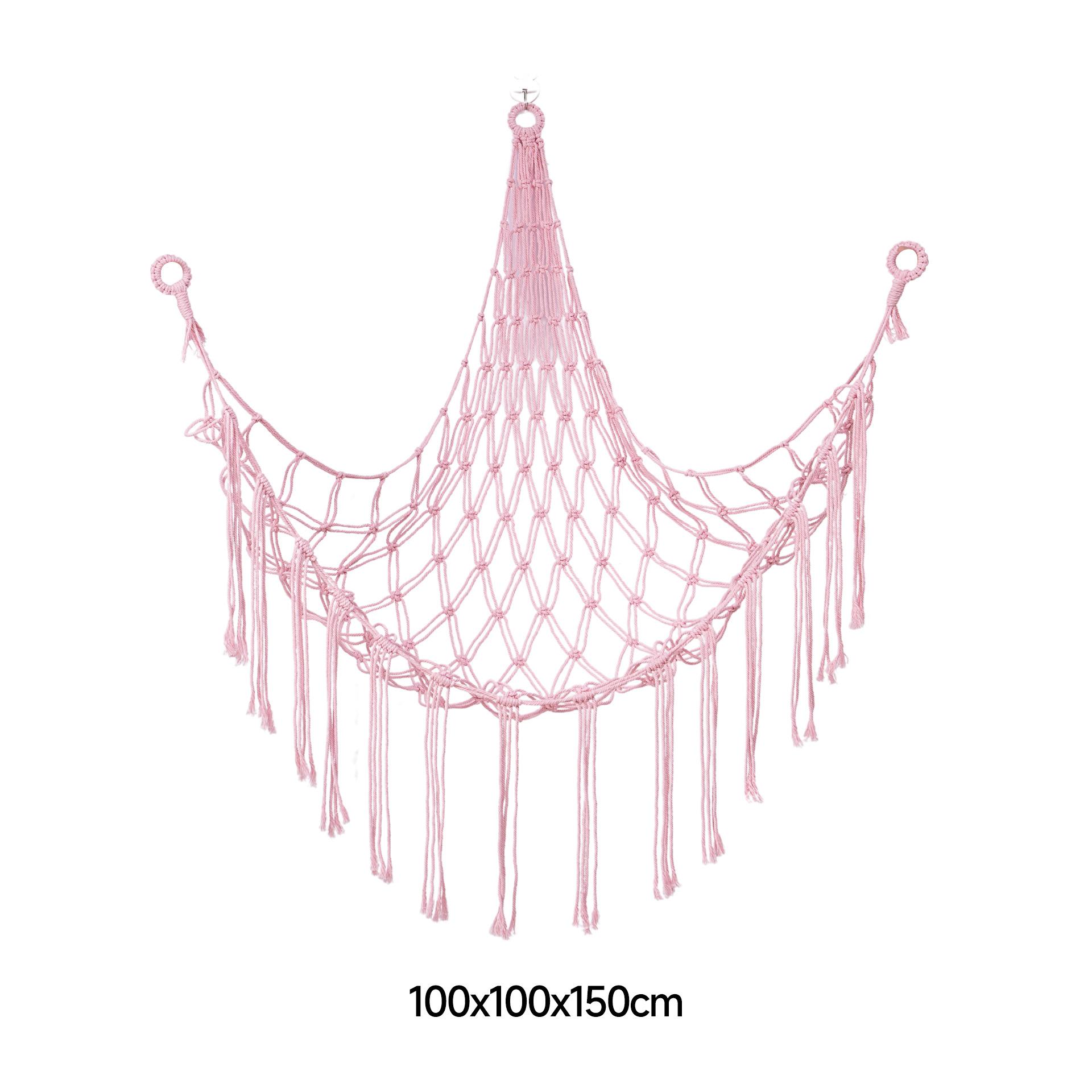 

Boho плюшевый игрушечный гамак эластичный сетчатый держатель треугольной формы подвесное хранилище кисточки настенная сетка сетка для украшения дома