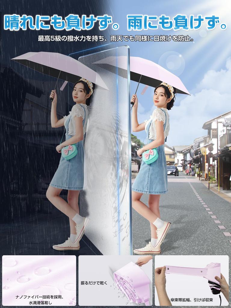 Alwgreen Parasol Red Dot Design Award Folding Umbrella Lightweight and JIS UV Light Heat Pocket Folding Water 90cm Large Folding Umbrella for Sunny
