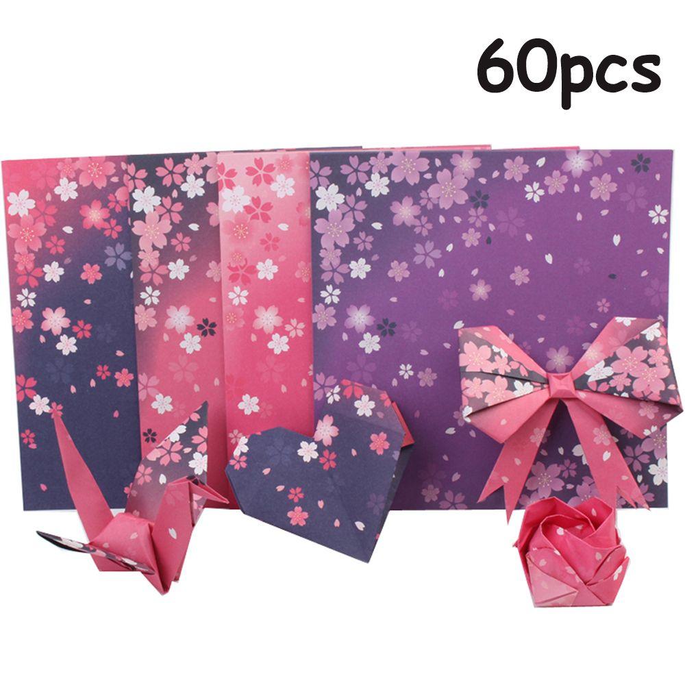 Folding DIY Double Sides Kids Handmade Cherry Blossom Scrapbooking Origami Paper Craft Paper Sakura