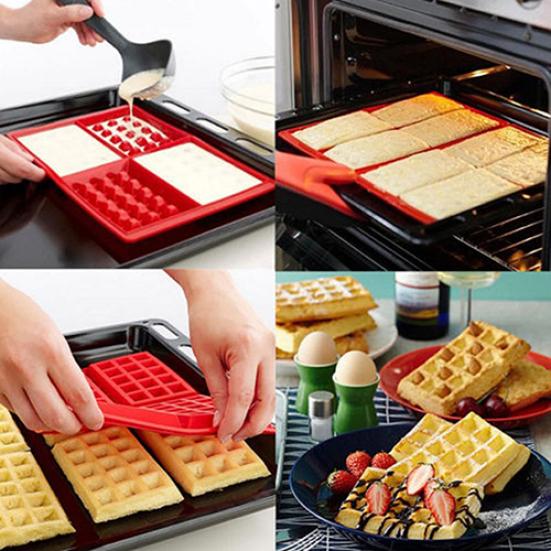 Nützliche Waffeln Kuchen Schokolade DIY Pfanne Silikonform Backform Küchenwerkzeug