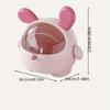 Cute Bunny-Shaped Cosmetic Organizer Box - Multi-Functional Makeup Display Case with Jewelry and Lipstick Storage