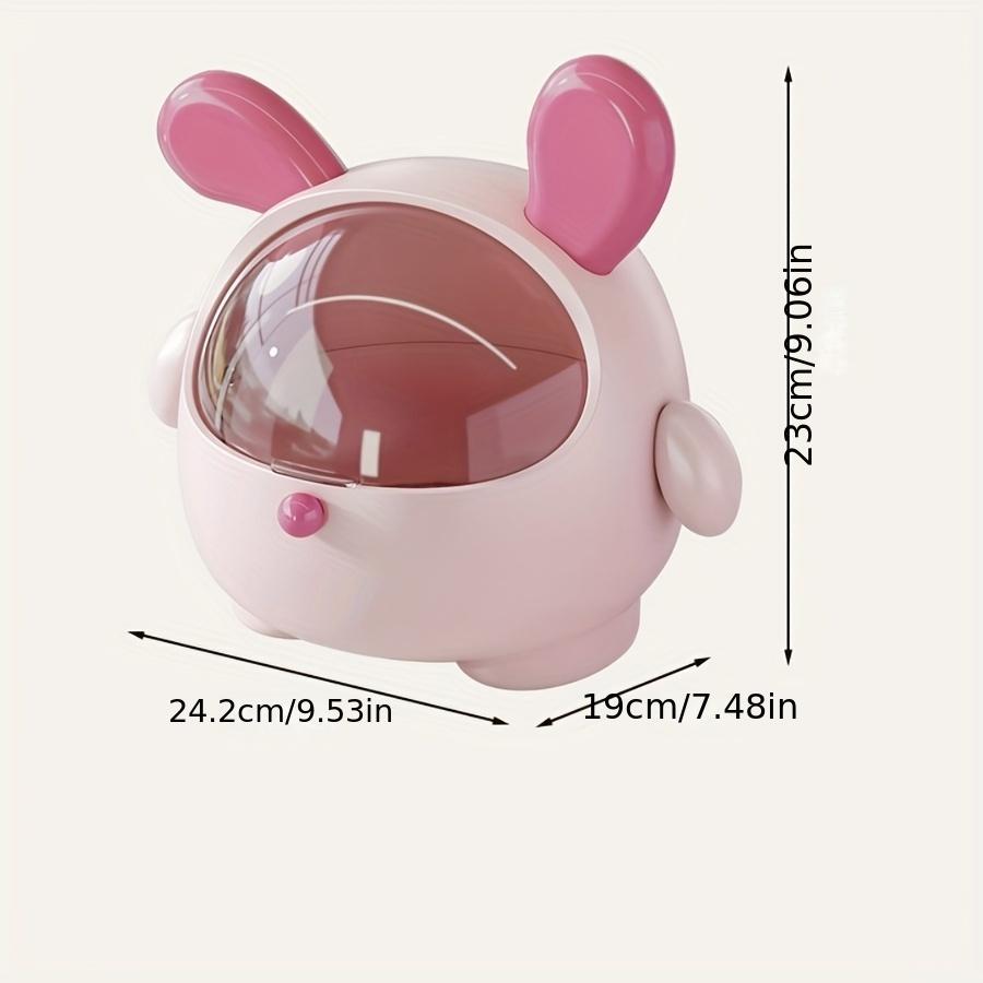 Cute Bunny-Shaped Cosmetic Organizer Box - Multi-Functional Makeup Display Case with Jewelry and Lipstick Storage