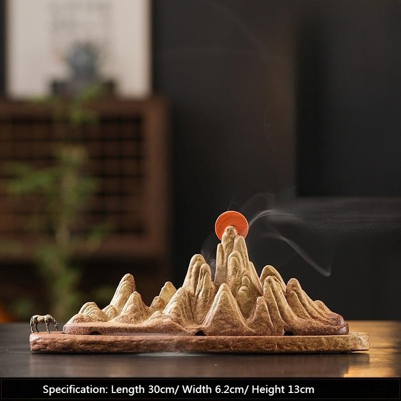 

Qianli Shanhe Incense Stick Incense Box/Ceramic Burner Household Indoor Tea Table Study Ornament Purify Air Religious Supplies