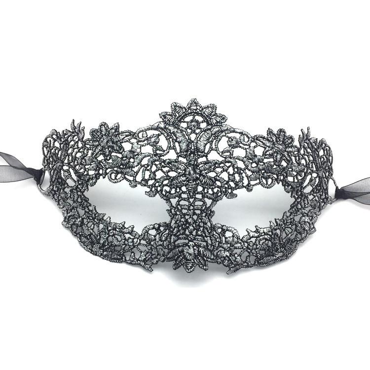 Lace Adult Costume Mask With Gold Silver Embroidery For Costume Party And Holiday Celebrations
