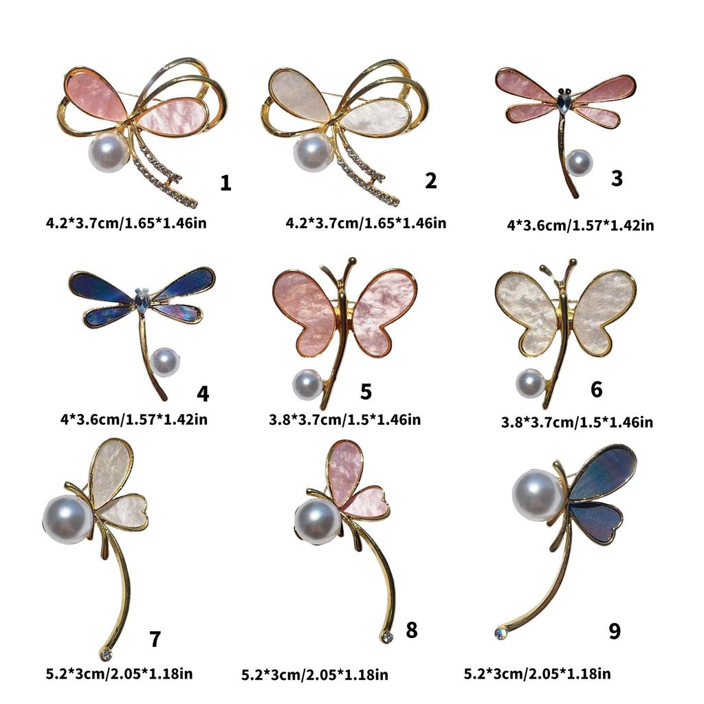 Elegant Butterfly Brooch With Pearls Designs Dripping Waterdrop Shape Alloy Materials for Women Fashion Accessory
