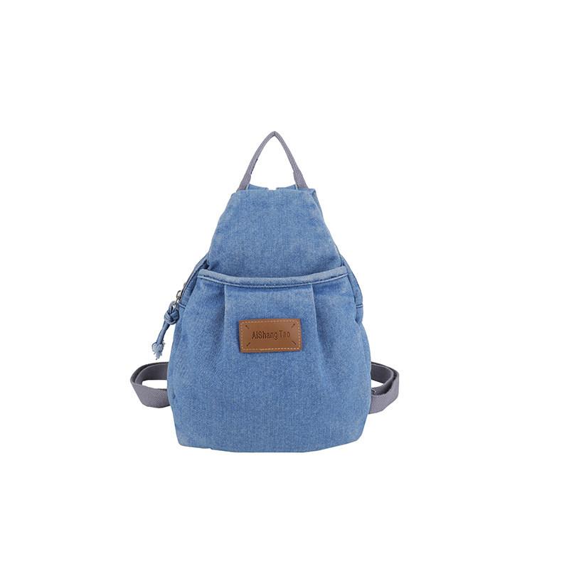 Schoolbag Small Backpack Girl New Daily Commuter Bag Casual Crossbody Breast Bag Denim Mini Backpack