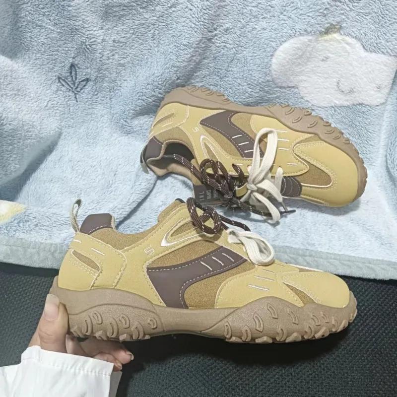 Women's Shoes 2024 Brand Lace-up Women's Vulcanize Shoes Fashion Color Matching High Quality Round Head Comfortable Casual Shoes