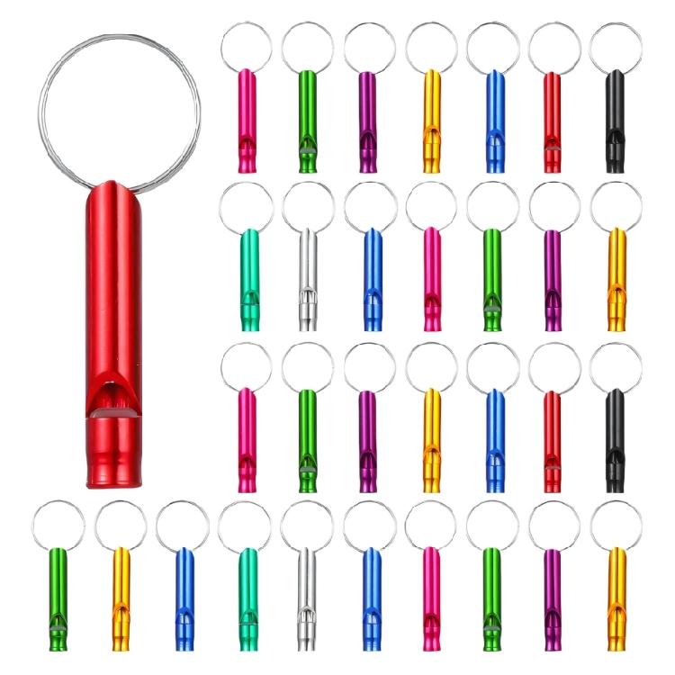 

Hiking Camping Training Outdoor Sports Aluminum Alloy Emergency Keyring Whistle Safety Survival Corrosion Resist Whistle 1