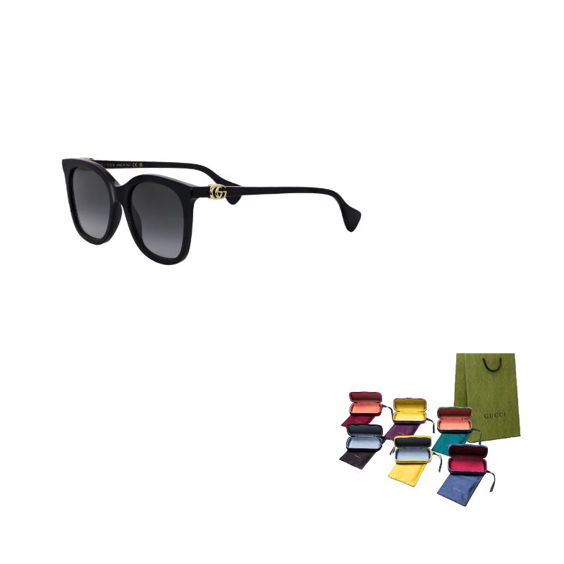 

GUCCI Pattern Logo Frame Plate Frame Cat s Eye Sunglasses Unisex Couple Model Black 55 чёрный