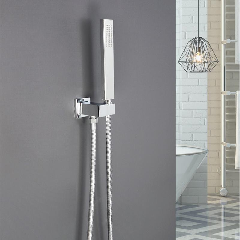 Brass Handheld Shower Head Replacement Showerhead for Bathroom Showering System Contemporary Square Round Oval Polished Chrome