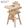 Simulation Stool Convenient to Store Simulated Wood Dollhouse High Chair Model for 1/12 Doll House
