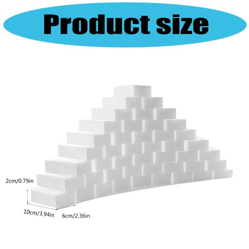 50pcs Dense Melamine Sponges Heavy Duty Degreasing Pad Cleaning Tool for Delicate Surfaces and Stubborn Stains