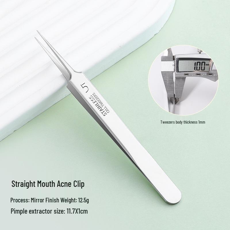Stainless Steel Blackhead Remover Tool Set: Clips and Needles for Acne and Pimple Care