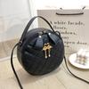 Women's Bag New Fashionable and Simple Handbag Bag Shoulder Crossbody Embroidered Bag Small Round Bag