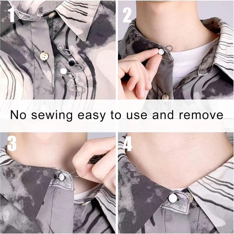30pcs Pants Button Extender Adjustable Retractable Collar Extenders Elastic Jeans Waist Extender Button for Men Women