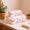 Coral Fleece Cartoon Rabbit 3D Quick-Dry Absorbent Bath Towel Set for Kids & Couples