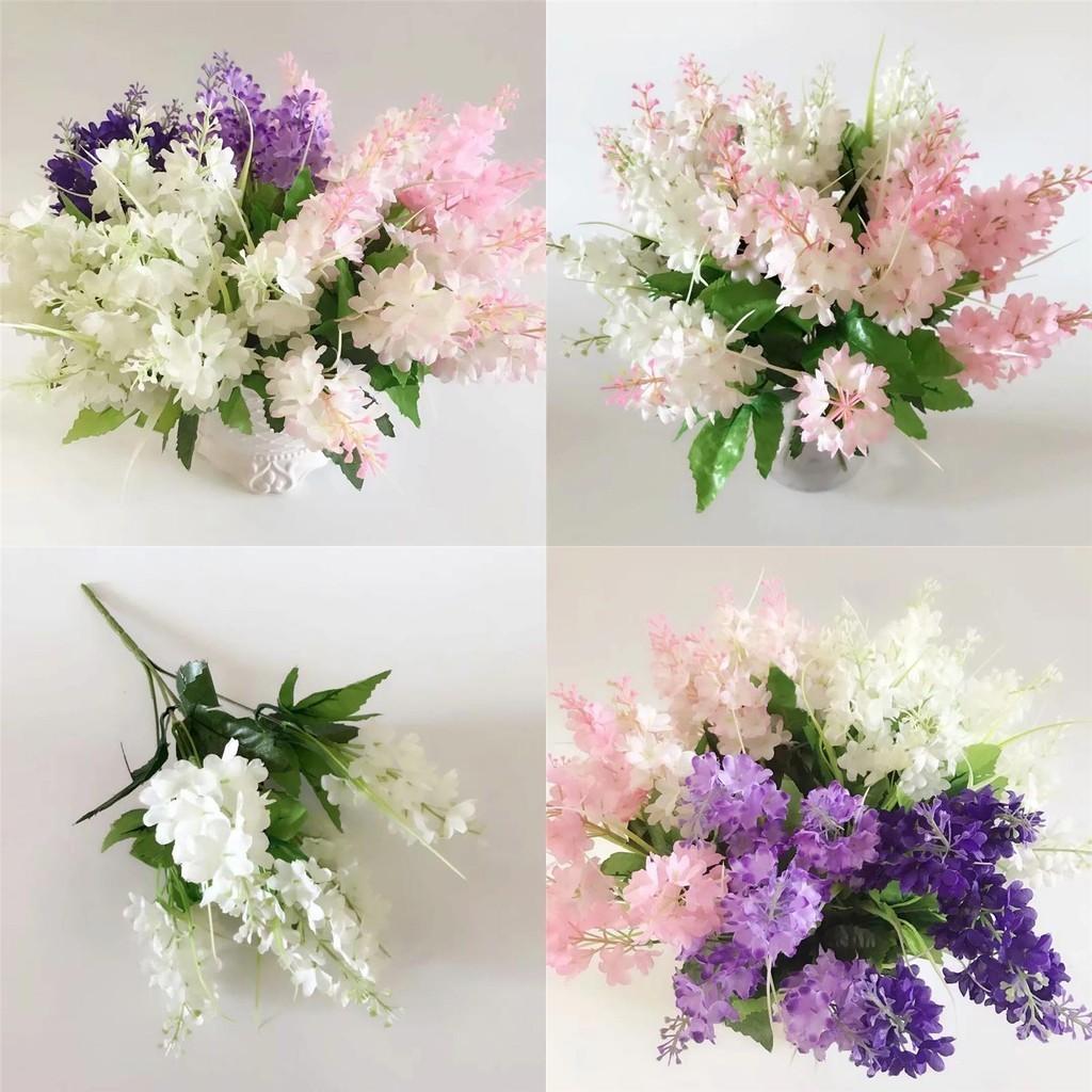 Beautiful 5 Heads Artificial Hyacinth Fake Silk Flowers Bouquet For Wedding And Home Decor