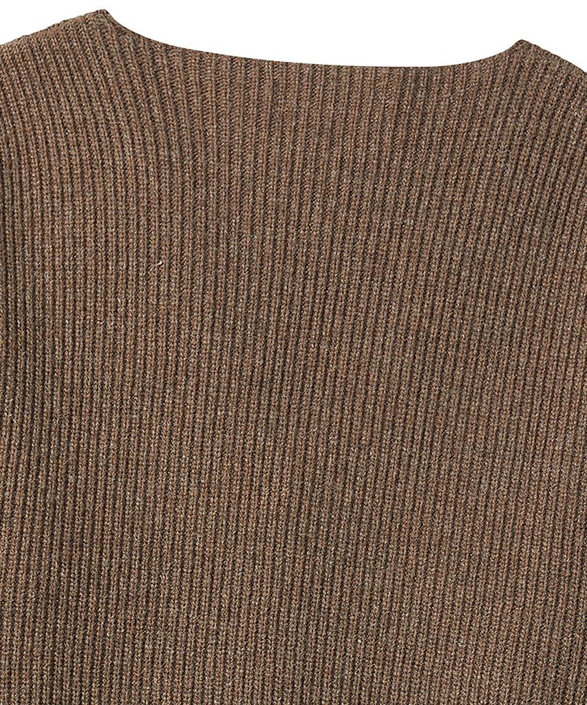 Beyond Closet [Collection Line] Super Fine Merino Wool Waffle Knit Cardigan Brown