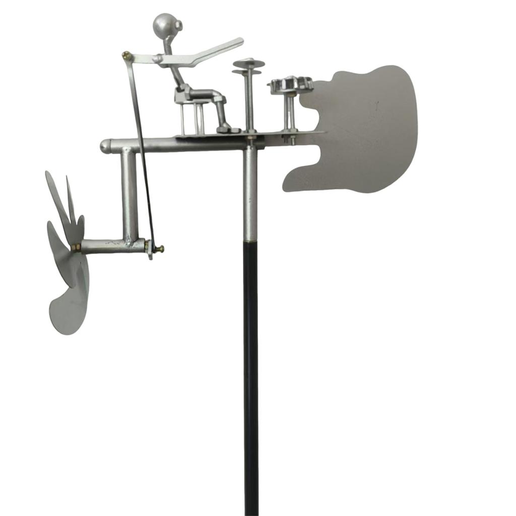 Handgemachte Drummer-Windmühle aus Metall, Drummer-Windmühle, Gartendekoration, Percussionist-Musikfiguren, lustige windbetriebene Skulptur