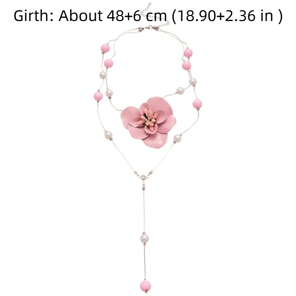 Collier Empilé Orchidée Phalaenopsis de Luxe Pendentif Fleur Exquis Haut de Gamme Polyvalent