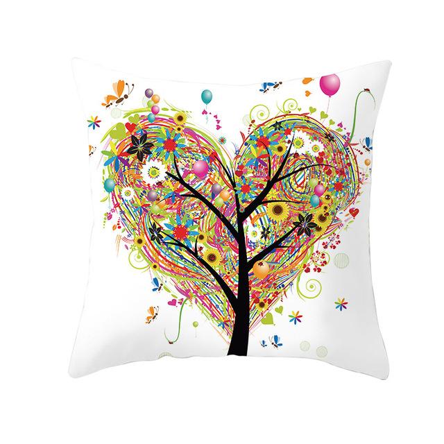 Colorful Tree Printing Decorative Pillowcase Colorful Tree Pillow Case Polyester Tree Pattern Pillow Cover Kussensloop Zt287