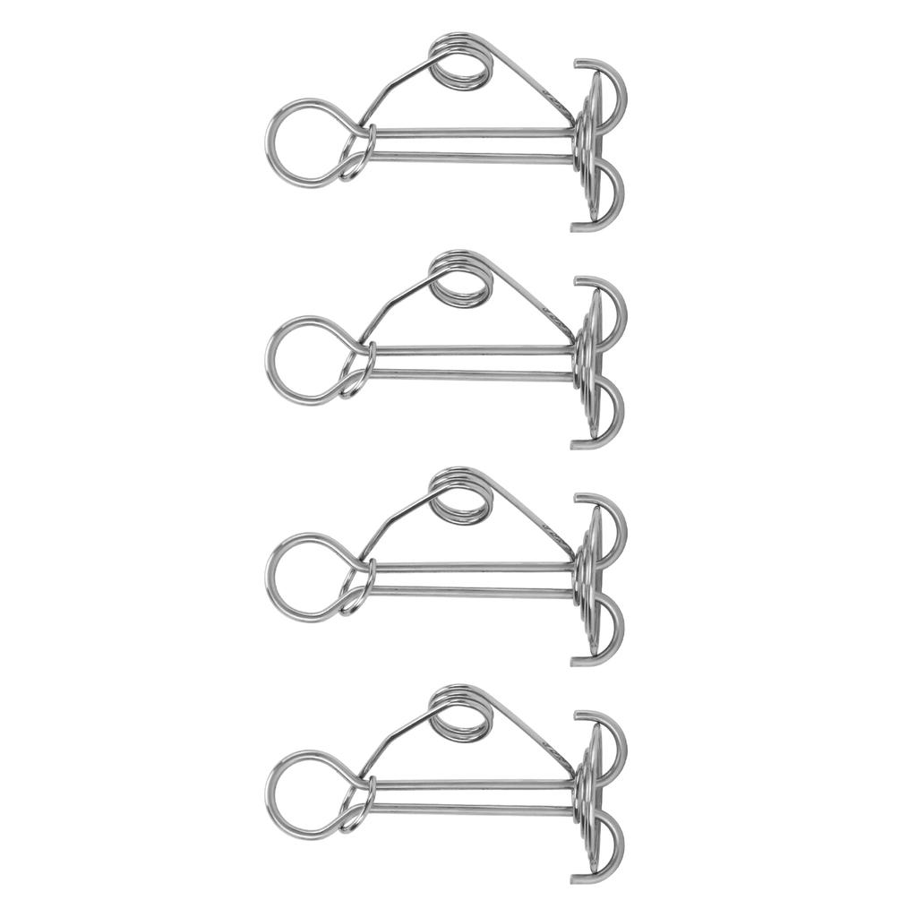 4Pcs Awning Anchors Rope Tightener Deck Anchor Peg Spiral Tent Stakes for Camping Boat Hiking
