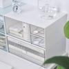 Desk Organizer Clear Plastic Stackable Vanity Storage Box with Drawer for Home Office Desktop