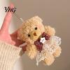 Cute Animal Bag Charm Plush Bear Keychain, Puppy with Keychain Pendant Crocheted Accessories, Stuffed for Women Girls Backpack Decorative Accessory