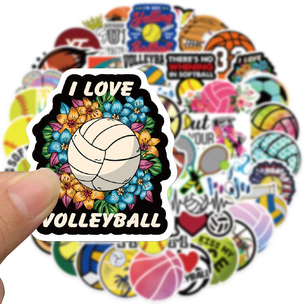 50 Ball Sports Collection Stickers Personalized Decoration Suitcase Notebook Waterproof Removable Glue Without Repeated Stickers