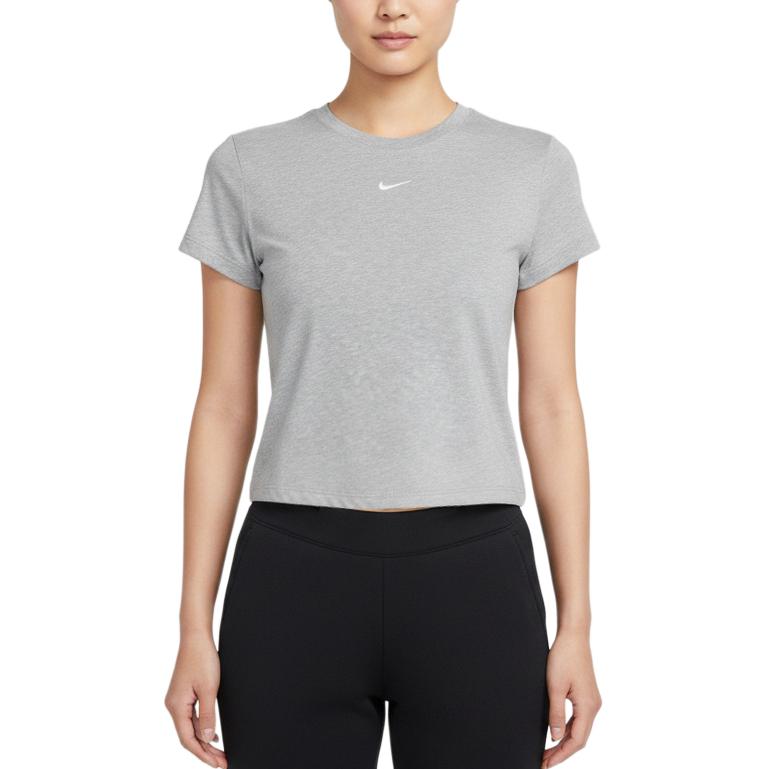 Женская футболка Nike As W Nsw Nk Chll Knt Crp с круглым вырезом, удобная, с коротким рукавом, женские футболки HF9539-063 S