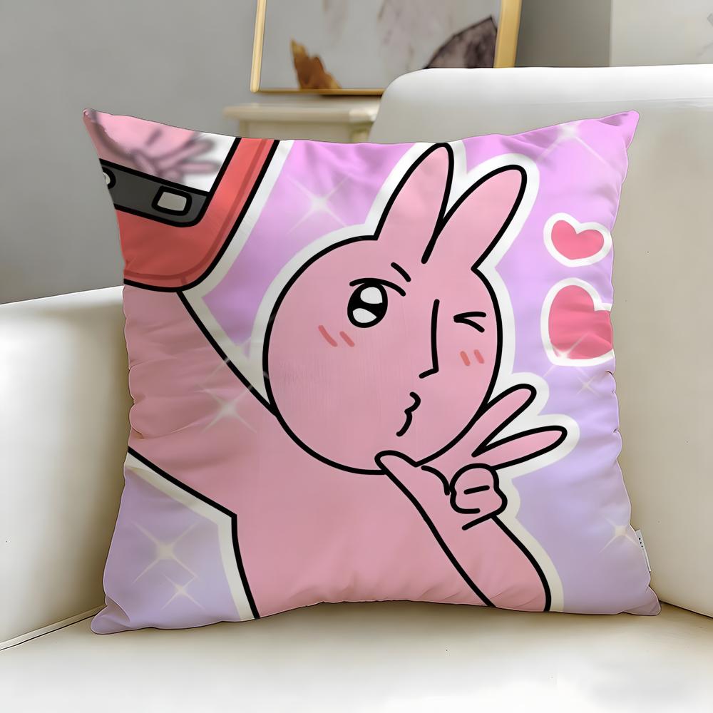 Klassische Cartoon-Freund Hase Kissenbezug Weich Leicht zu Waschen Kissenhülle Vielseitig für Sofa Bett Reisen und Büro