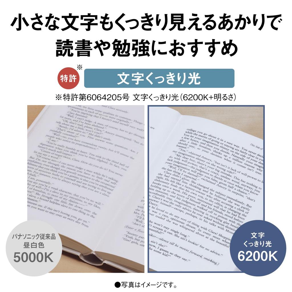 Panasonic LED Desk Freestanding Equipped with Computer Clear Fixture Luminous Flux 610 White Light, Type, Light, Lumens, SQ-LD440-W