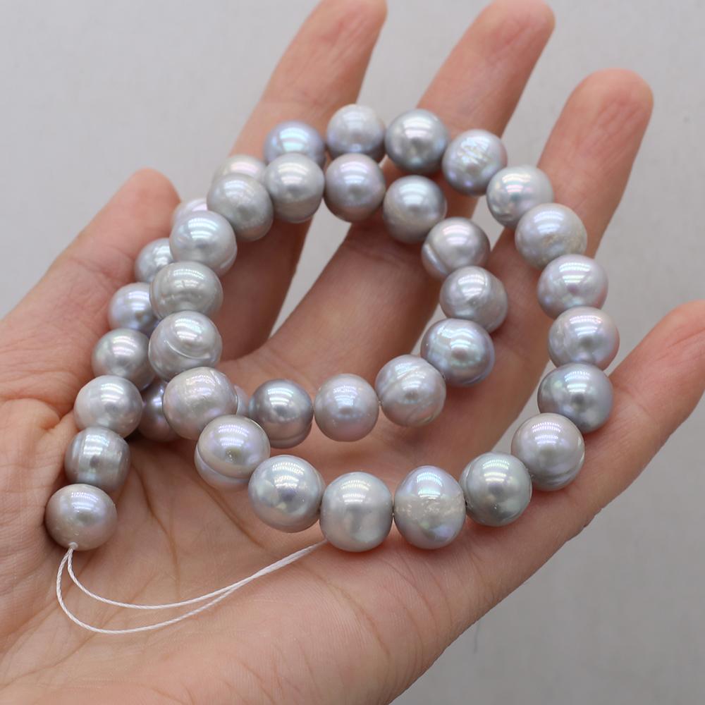 

Luxury Natural Freshwater Subcircle Pearls 10-11mm, 36cm Strand Handmade Wedding Jewelry Accessories DIY Crafts 1String/10-11mm-36cm серый