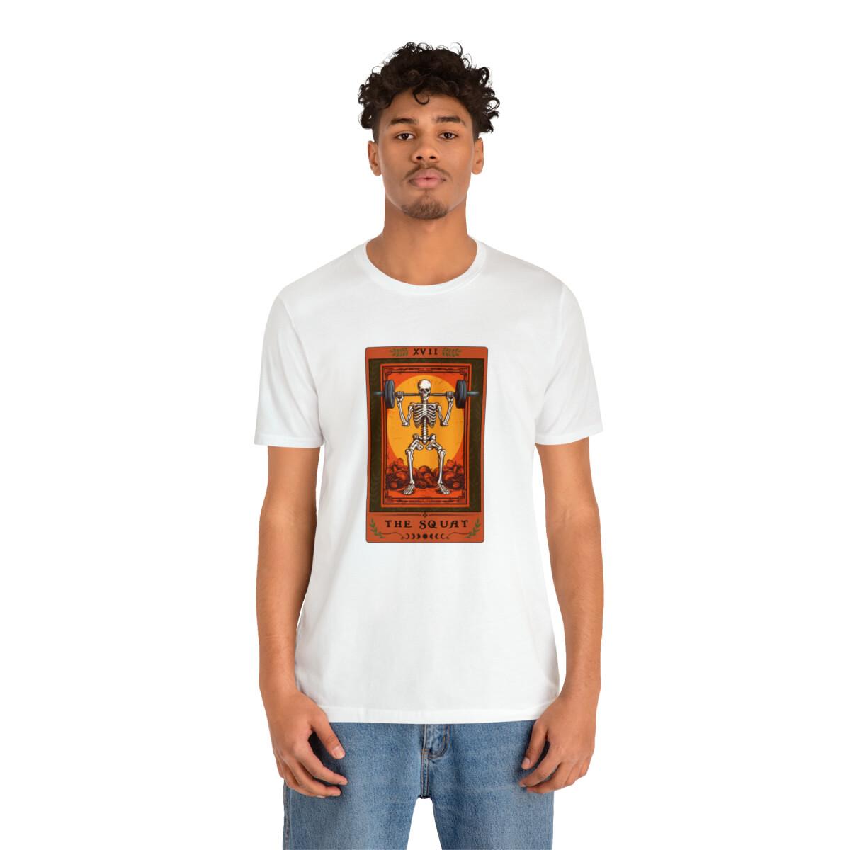 The Squat Tarot Card Shirt Bodybuilder t shirt Weightlifting Gift Squat Skeleton S