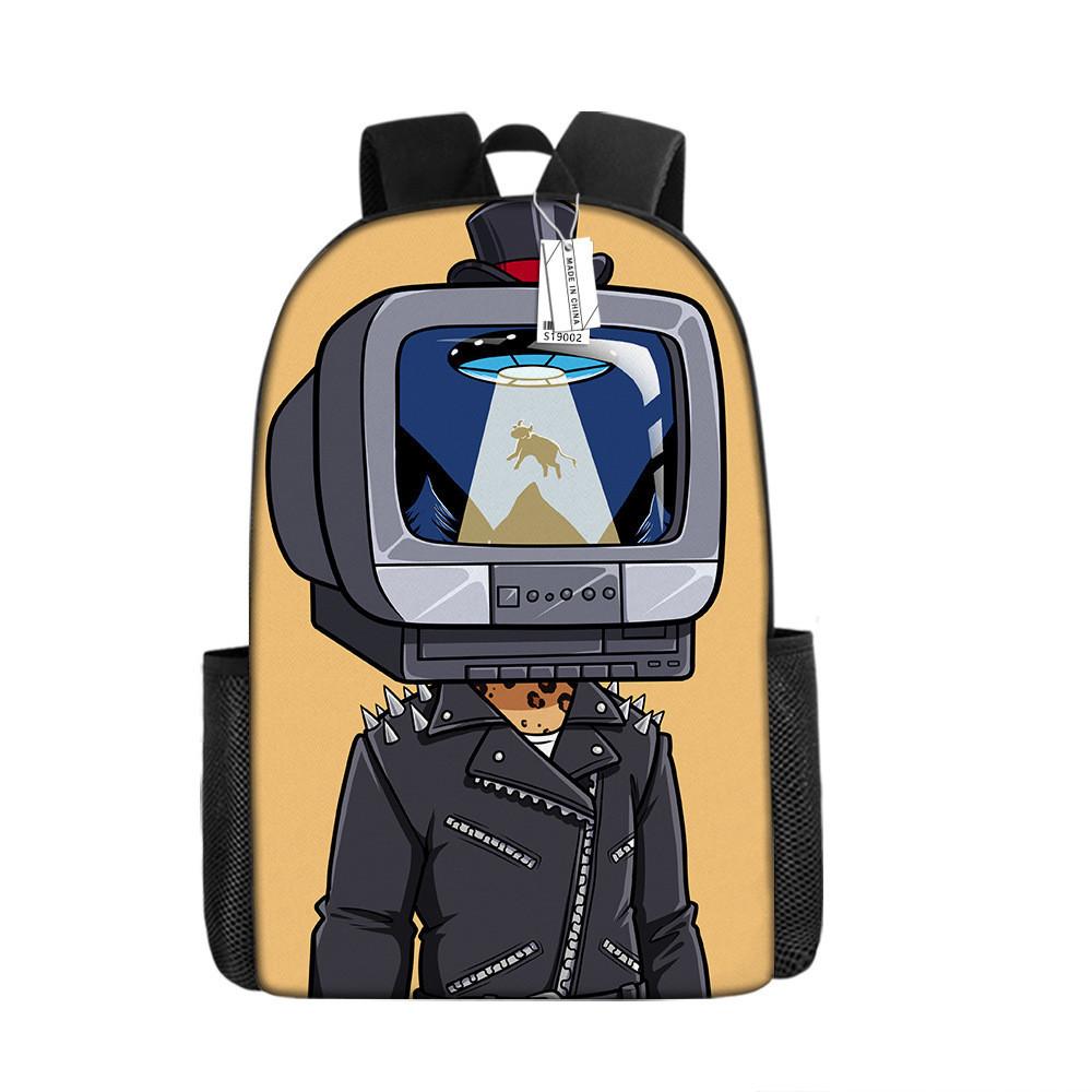 Skibidi Toilet Character Kids Backpack With Breathable Oxford Cloth For School Use