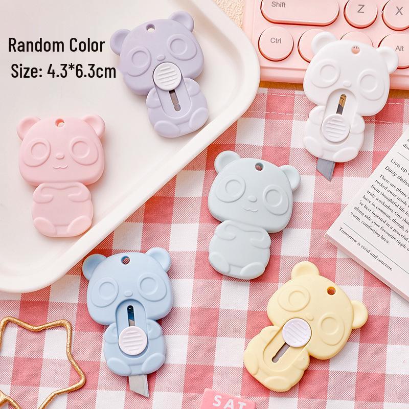 Colorful Mini Teddy Bear Craft Knife - Cute, Portable, Student & Office Use