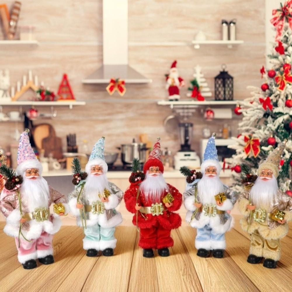 60cm Christmas Santa Doll Sequins Santa Claus Ornament New Mantel Shelf Decor Tabletop Decoration