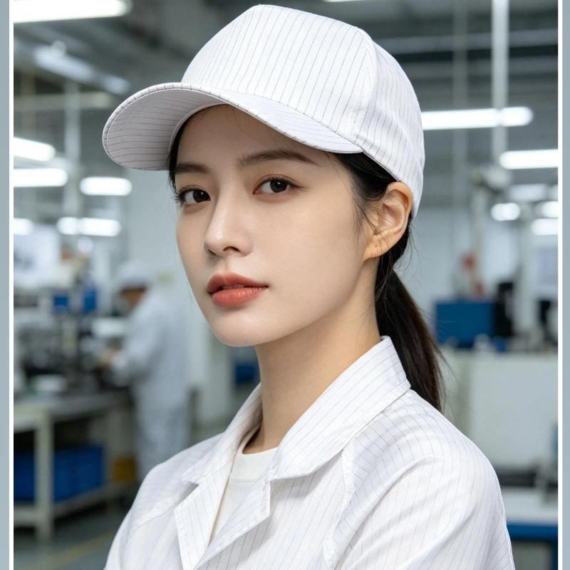 Antistatic Baseball Cap Breathable Dustproof Hair Shedding Proof For Factory Kitchen Workshop Use