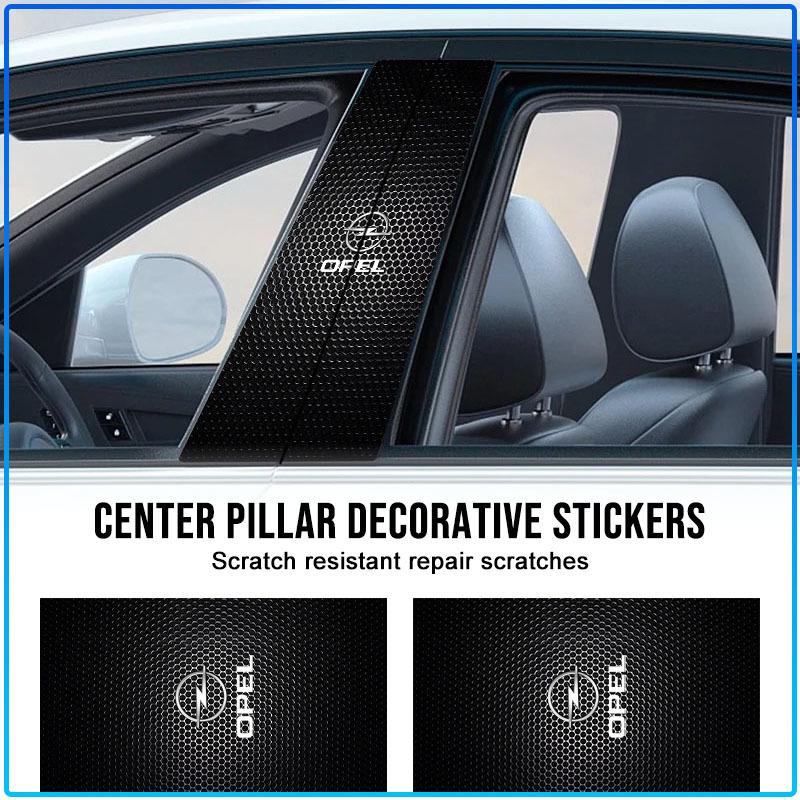 2Pc Car Center Pillar Badge Anti-scratch Protector Films Stickers For Opel crosa d astra h insignia astra j zafira b mokkaastra vivaro astra g