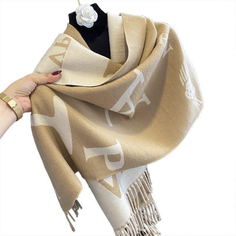 Imitation cashmere scarf women's autumn and winter versatile thickened warm fringed shawl summer fashion scarf