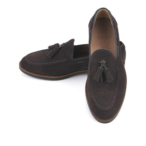 Roshoeman 9006 New Daenggi Tassel Loafers Dark Brown Suede