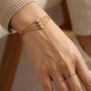 Braccialetti ad Anello per Dita Collegati con Strass Multistrato in Acciaio Inossidabile per Donna Braccialetto con Catena Sottile Fatta a Mano Gioielli da Festa