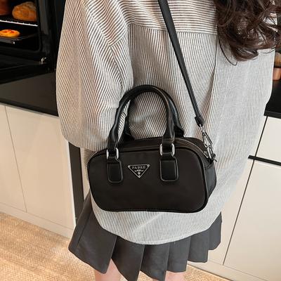 Retro tragbare kleine Tasche Damen Frühling 2025 neue Bowlingtasche vielseitige Schulter-Umhängetasche