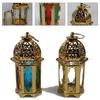 Romantic Candle Holder Vintage Tealight Holder Candlestick Handicraft Ornaments Iron Tonal Tall Glass Lanterns
